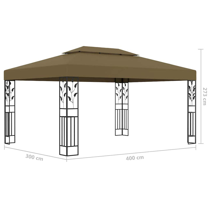 Paviljong Dubbla Tak Och Ljusslinga Led 3X4 M