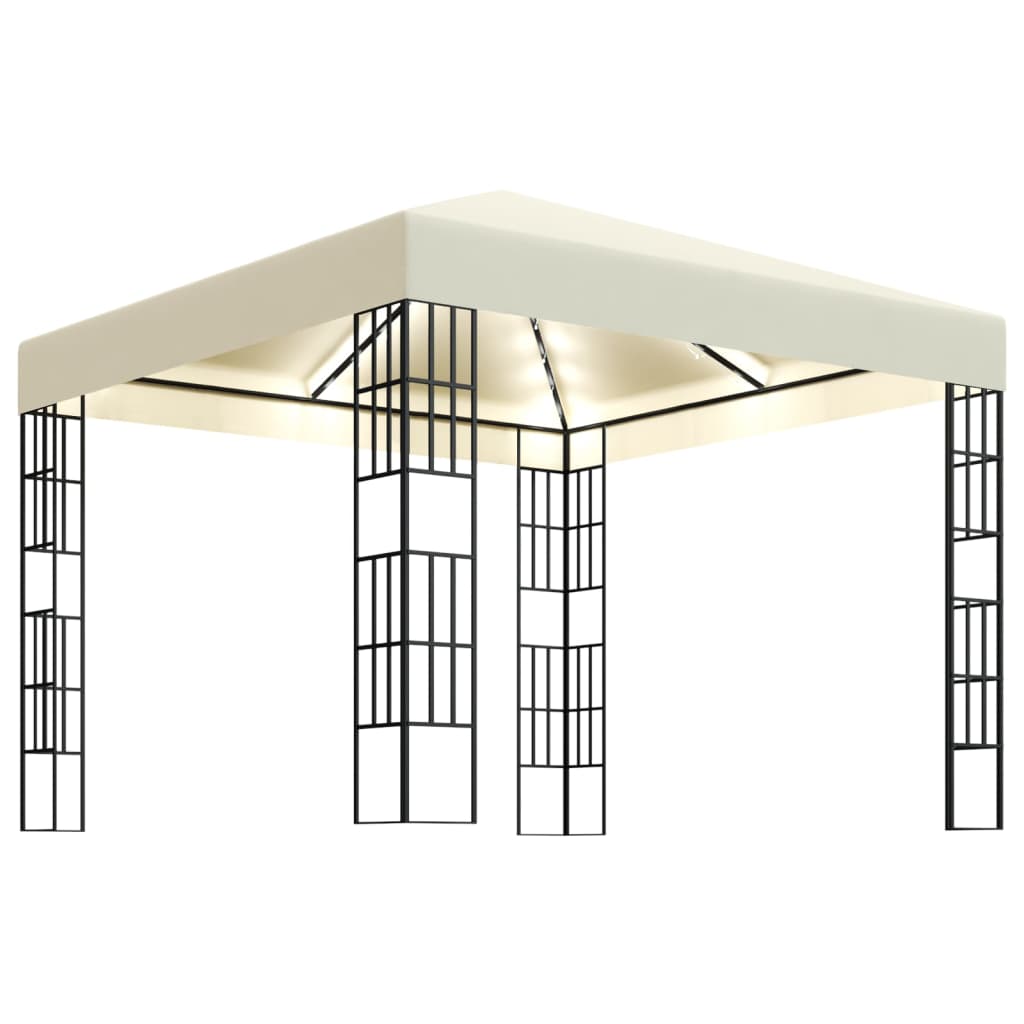 Paviljong Med Ljusslinga Led Gräddvit