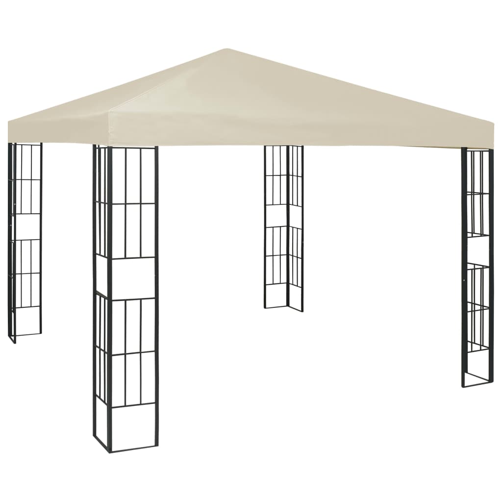 Paviljong Med Ljusslinga Led Gräddvit