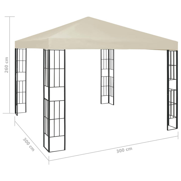 Paviljong Med Ljusslinga Led Gräddvit
