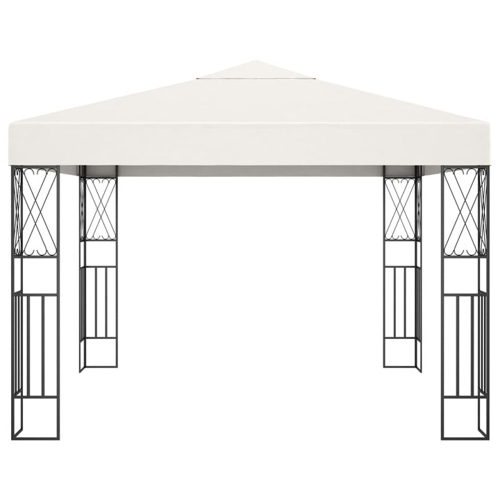 Paviljong Med Ljusslinga Led Gräddvit Tyg