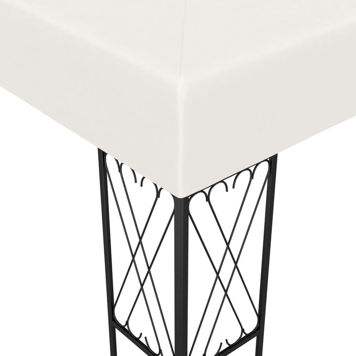 Paviljong Med Ljusslinga Led Gräddvit Tyg