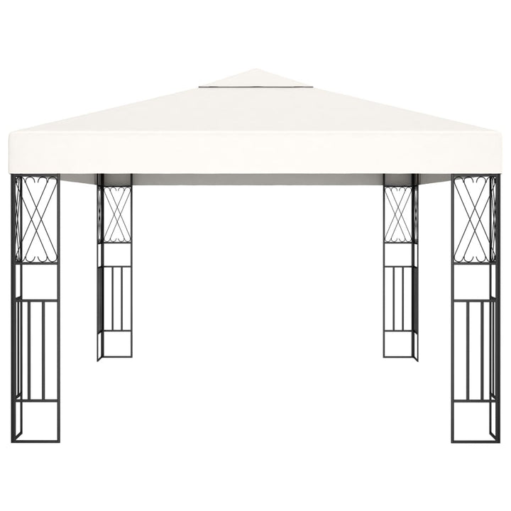 Paviljong Med Ljusslinga Led Gräddvit Tyg