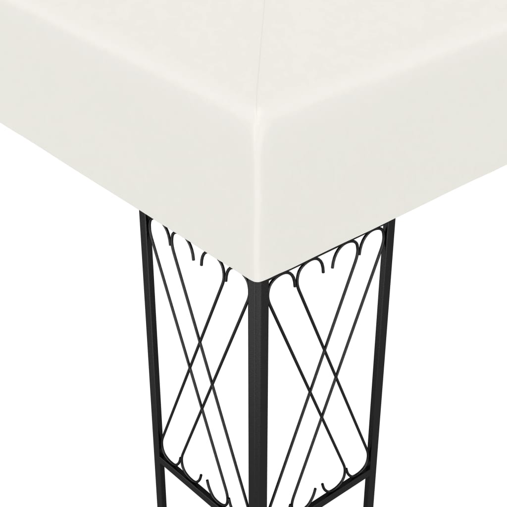 Paviljong Med Ljusslinga Led Gräddvit Tyg