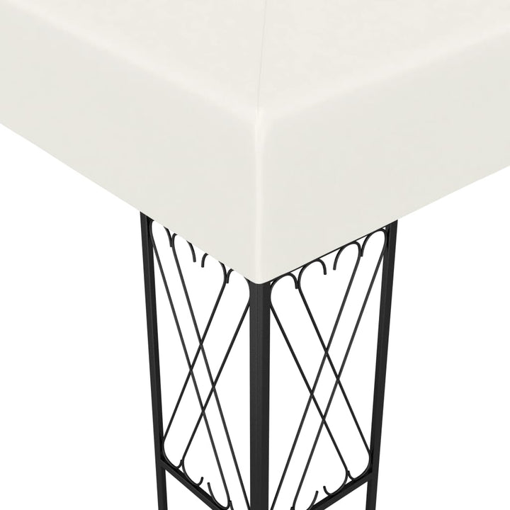 Paviljong Med Ljusslinga Led Gräddvit Tyg