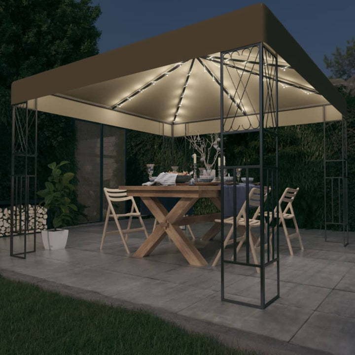 Paviljong Med Ljusslinga Led Tyg