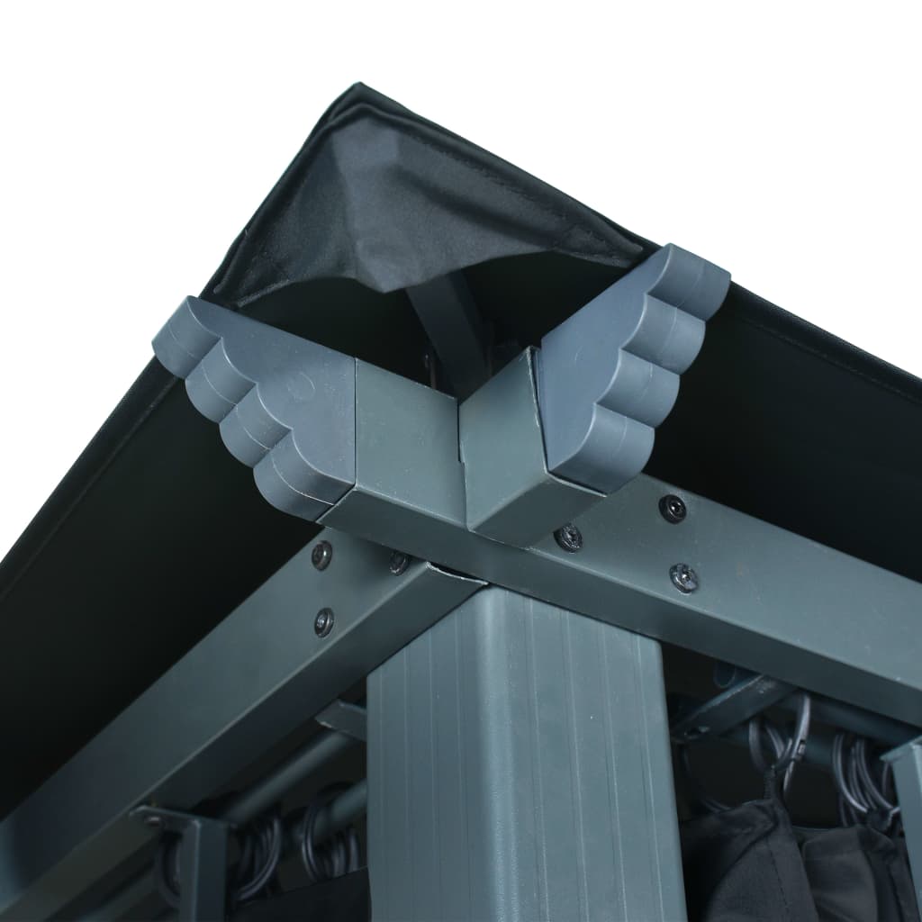 Paviljong Med Gardin &amp; Ljusslinga Led 3X3 M Aluminium