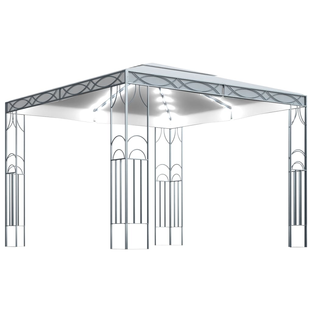 Paviljong Med Ljusslinga Led Gräddvit