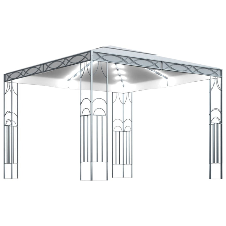 Paviljong Med Ljusslinga Led Gräddvit