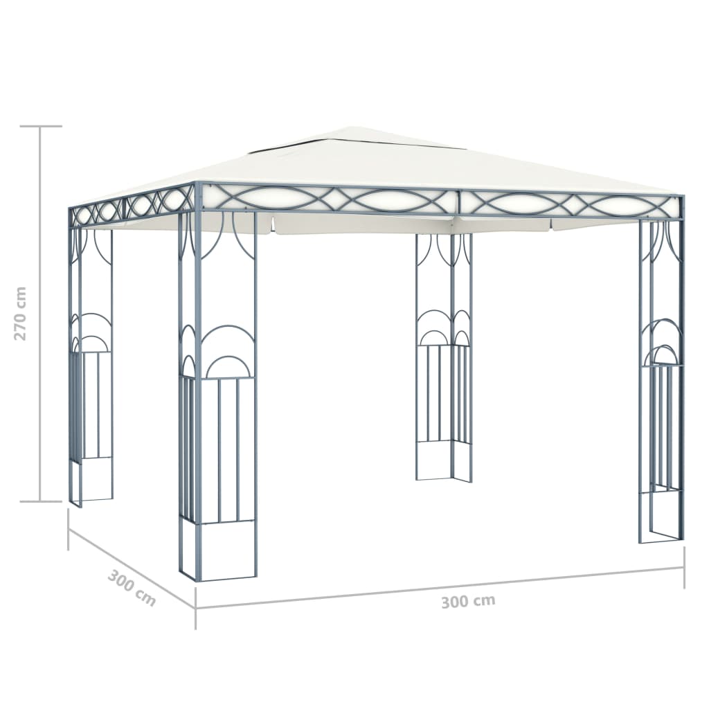 Paviljong Med Ljusslinga Led Gräddvit