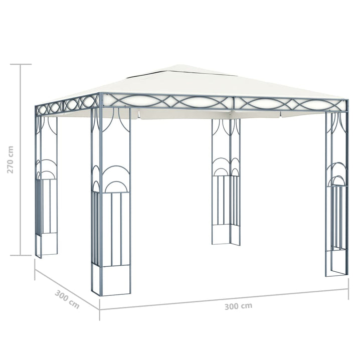 Paviljong Med Ljusslinga Led Gräddvit