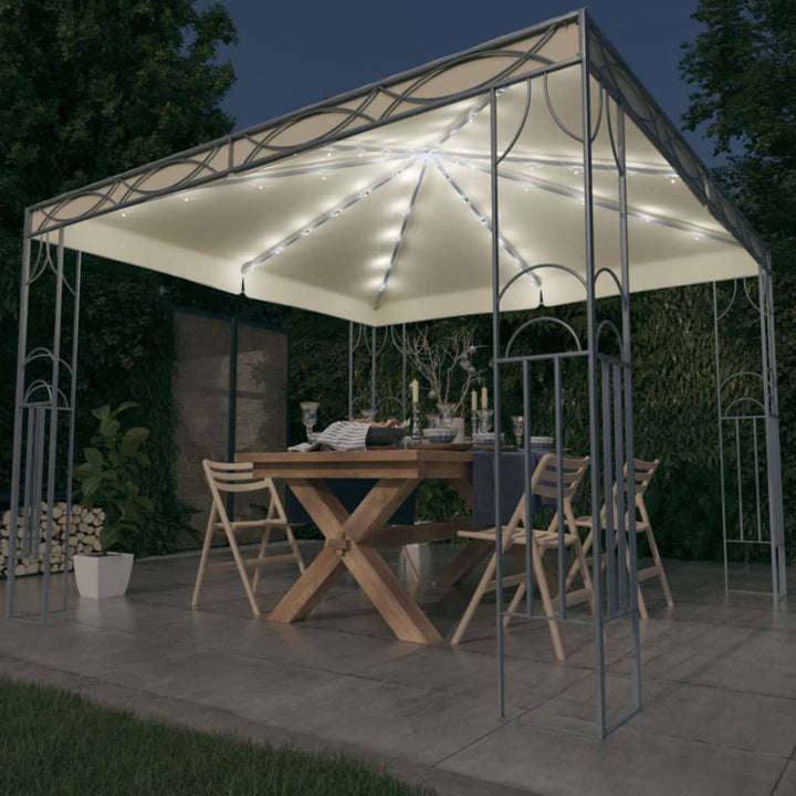 Paviljong Med Ljusslinga Led Gräddvit