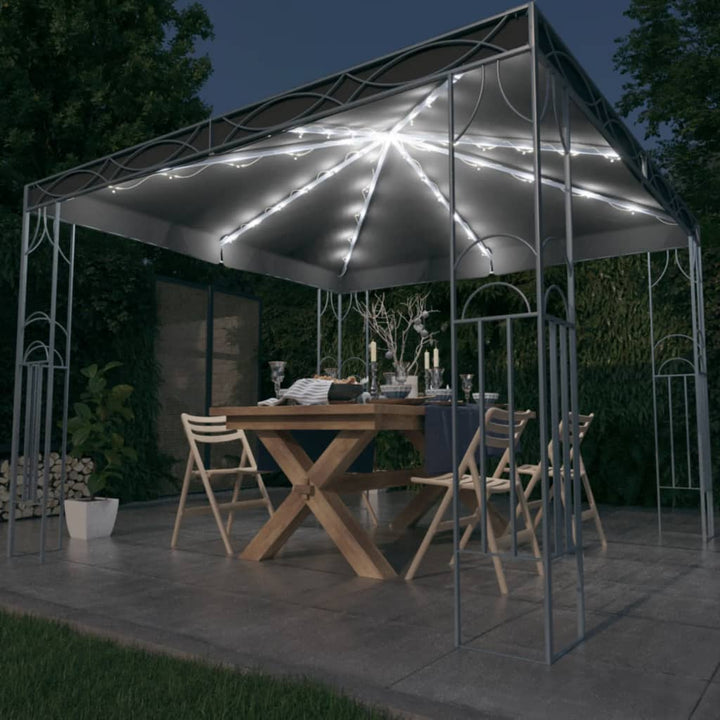 Paviljong Med Ljusslinga Led Gräddvit