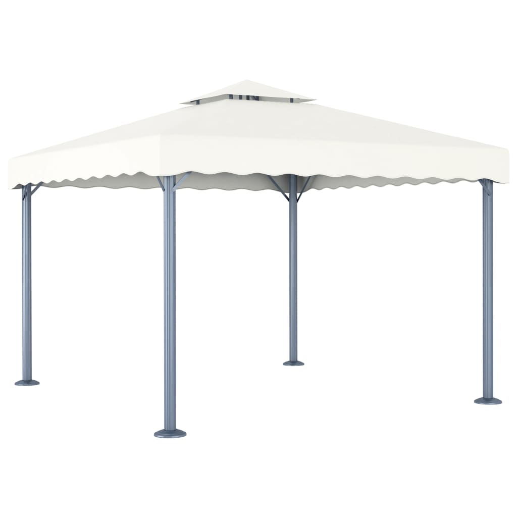 Paviljong Med Ljusslinga Led 300X300 Cm Gräddvit Aluminium