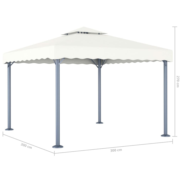 Paviljong Med Ljusslinga Led 300X300 Cm Gräddvit Aluminium