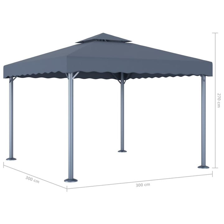 Paviljong Med Ljusslinga Led 300X300 Cm Aluminium