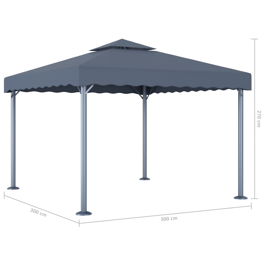 Paviljong Med Ljusslinga Led 300X300 Cm Aluminium