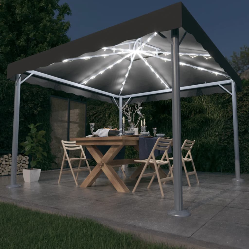 Paviljong Med Ljusslinga Led 300X300 Cm Aluminium
