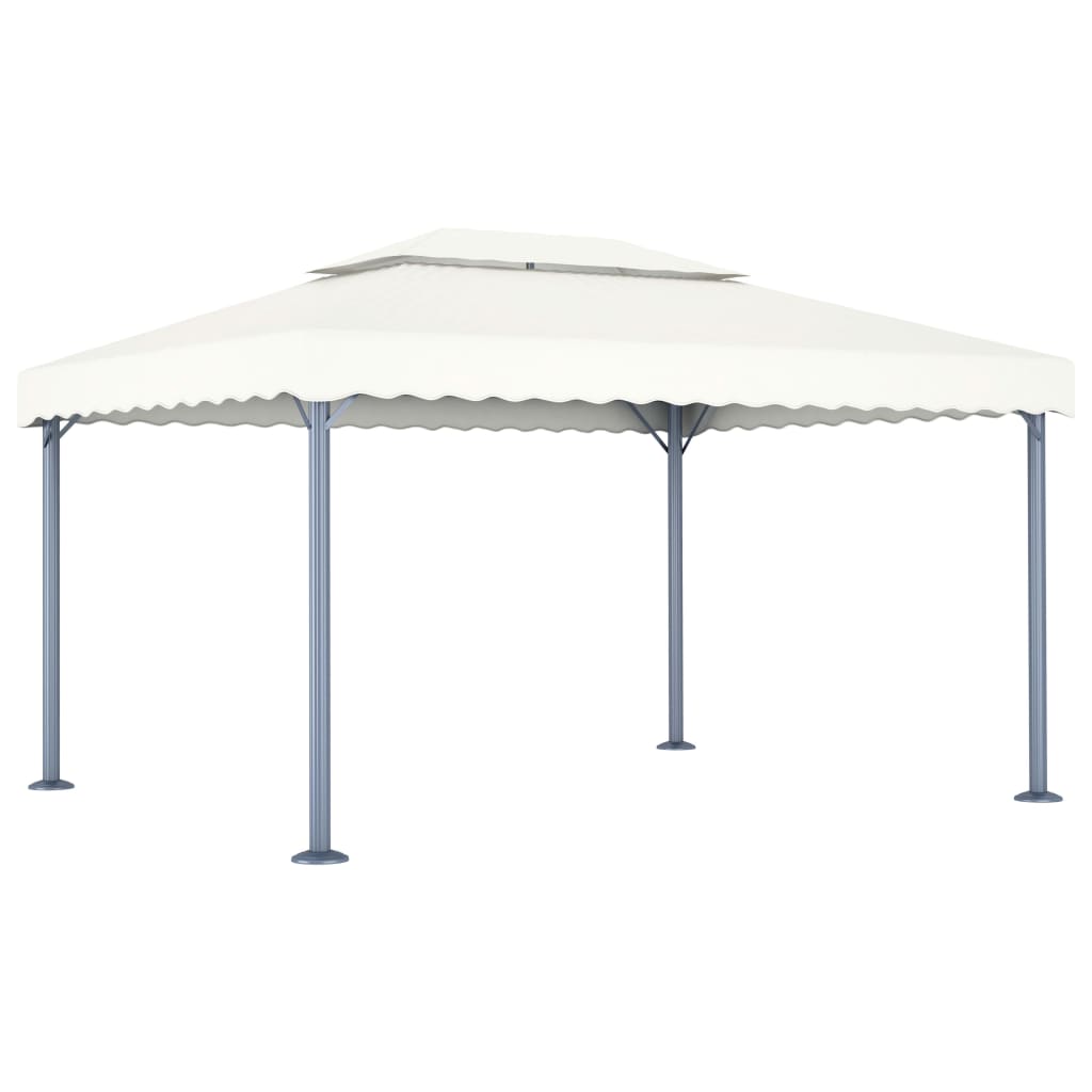 Paviljong Med Ljusslinga Led 400X300 Cm Gräddvit Aluminium