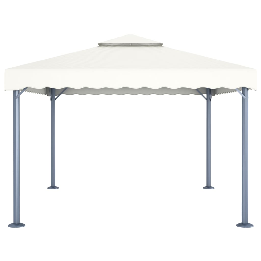 Paviljong Med Ljusslinga Led 400X300 Cm Gräddvit Aluminium