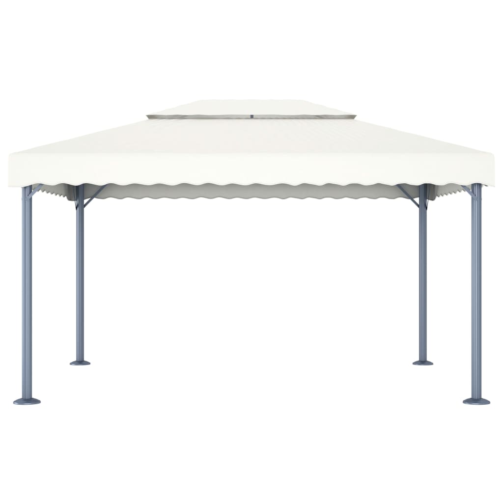 Paviljong Med Ljusslinga Led 400X300 Cm Gräddvit Aluminium