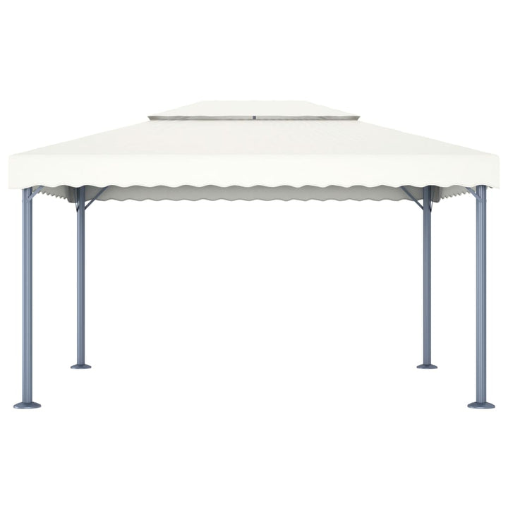 Paviljong Med Ljusslinga Led 400X300 Cm Gräddvit Aluminium