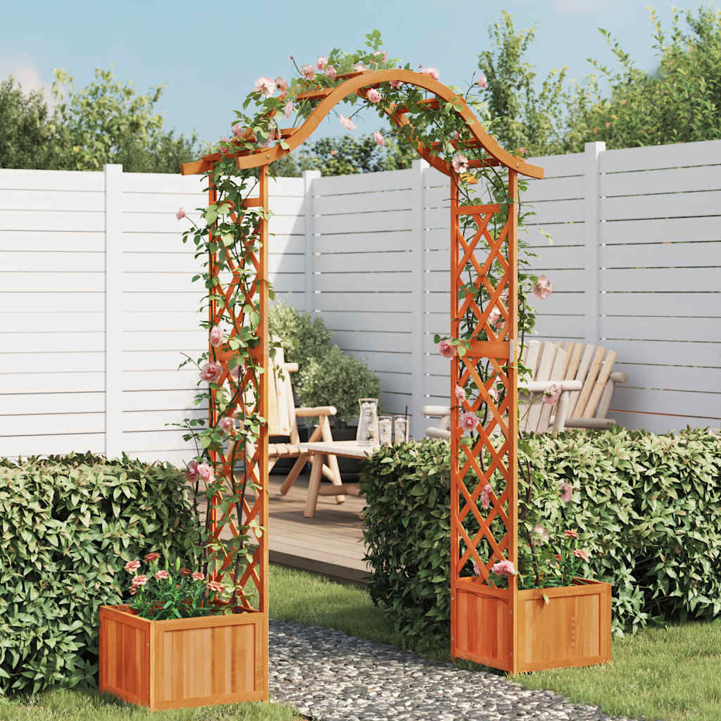 Pergola Med Odlingslåda Massivt Granträ