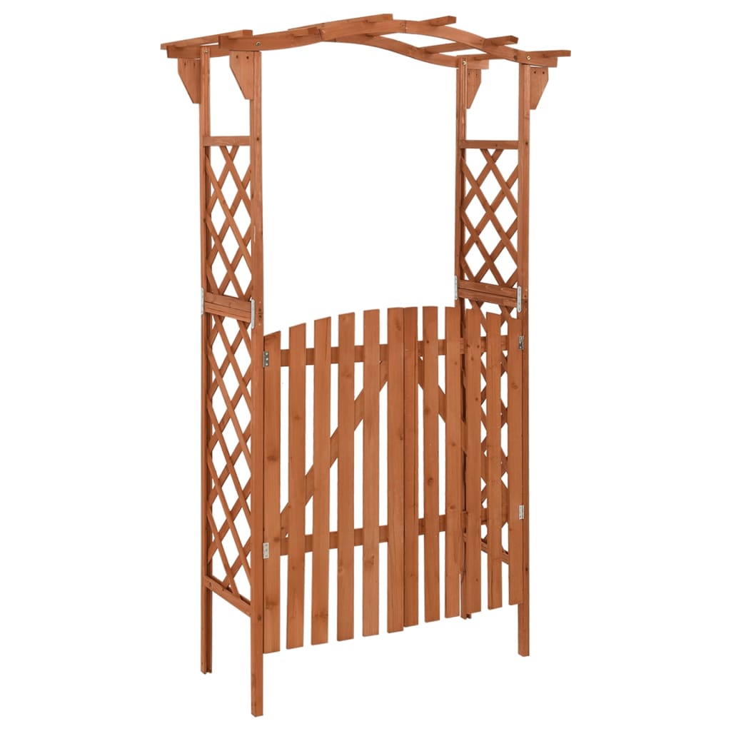 Pergola Med Grind 116X40X204 Cm Massivt Granträ
