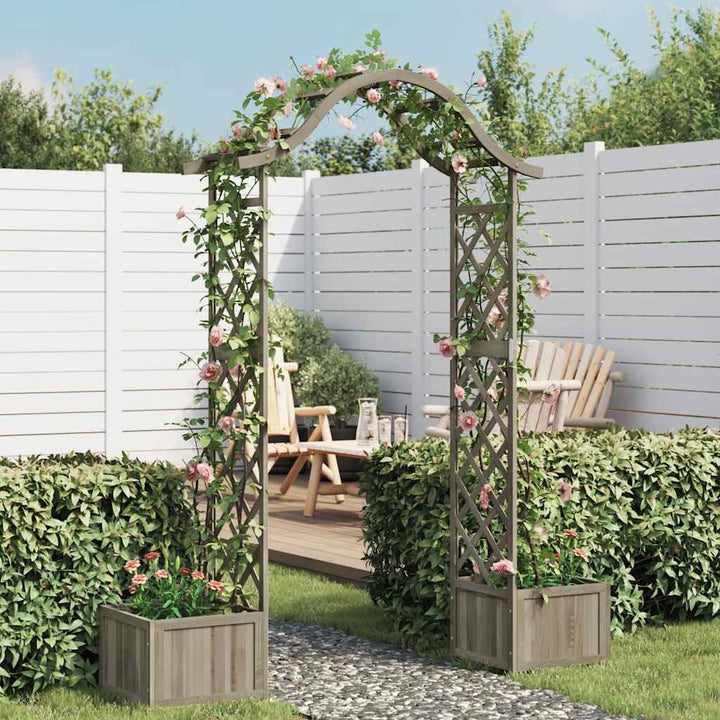 Pergola Med Odlingslåda Massivt Granträ