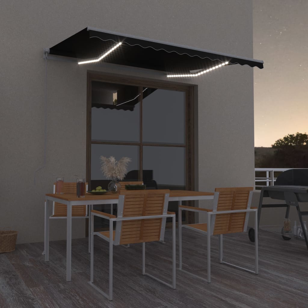 Markis Manuellt Infällbar Med Leds