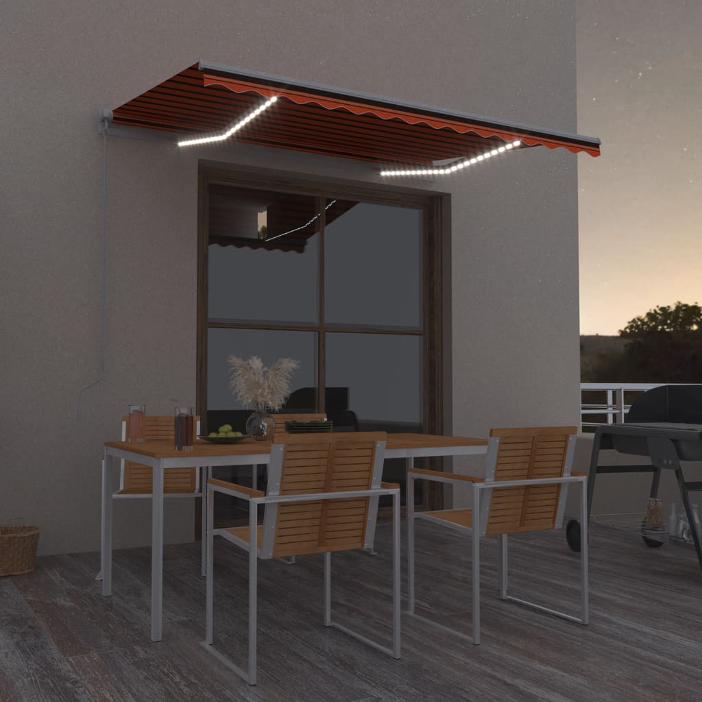 Markis Manuellt Infällbar Med Leds