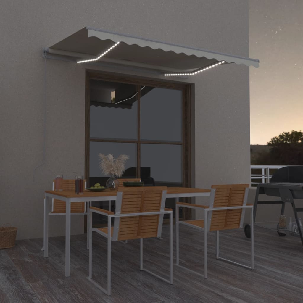 Markis Manuellt Infällbar Med Leds