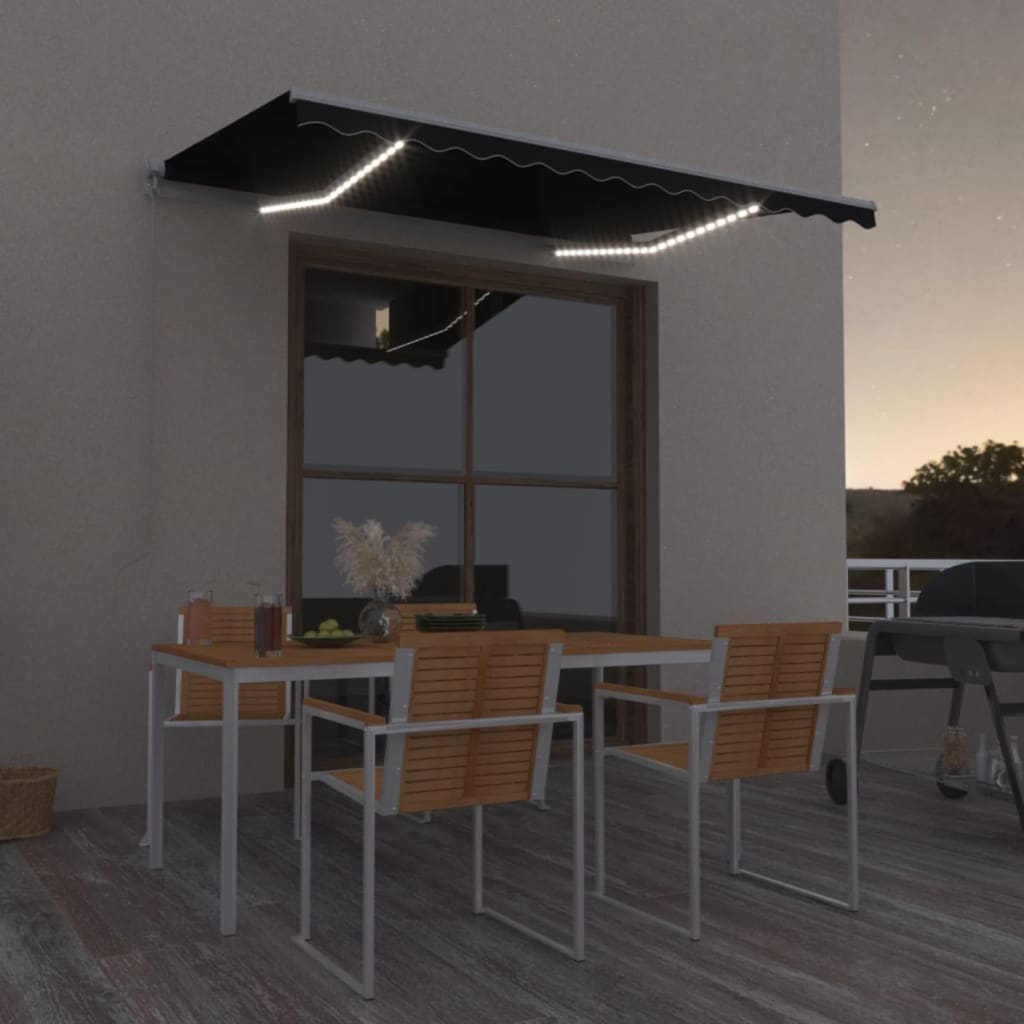 Markis Manuellt Infällbar Med Leds