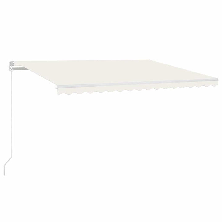 Markis Manuellt Infällbar Med Led Gräddvit