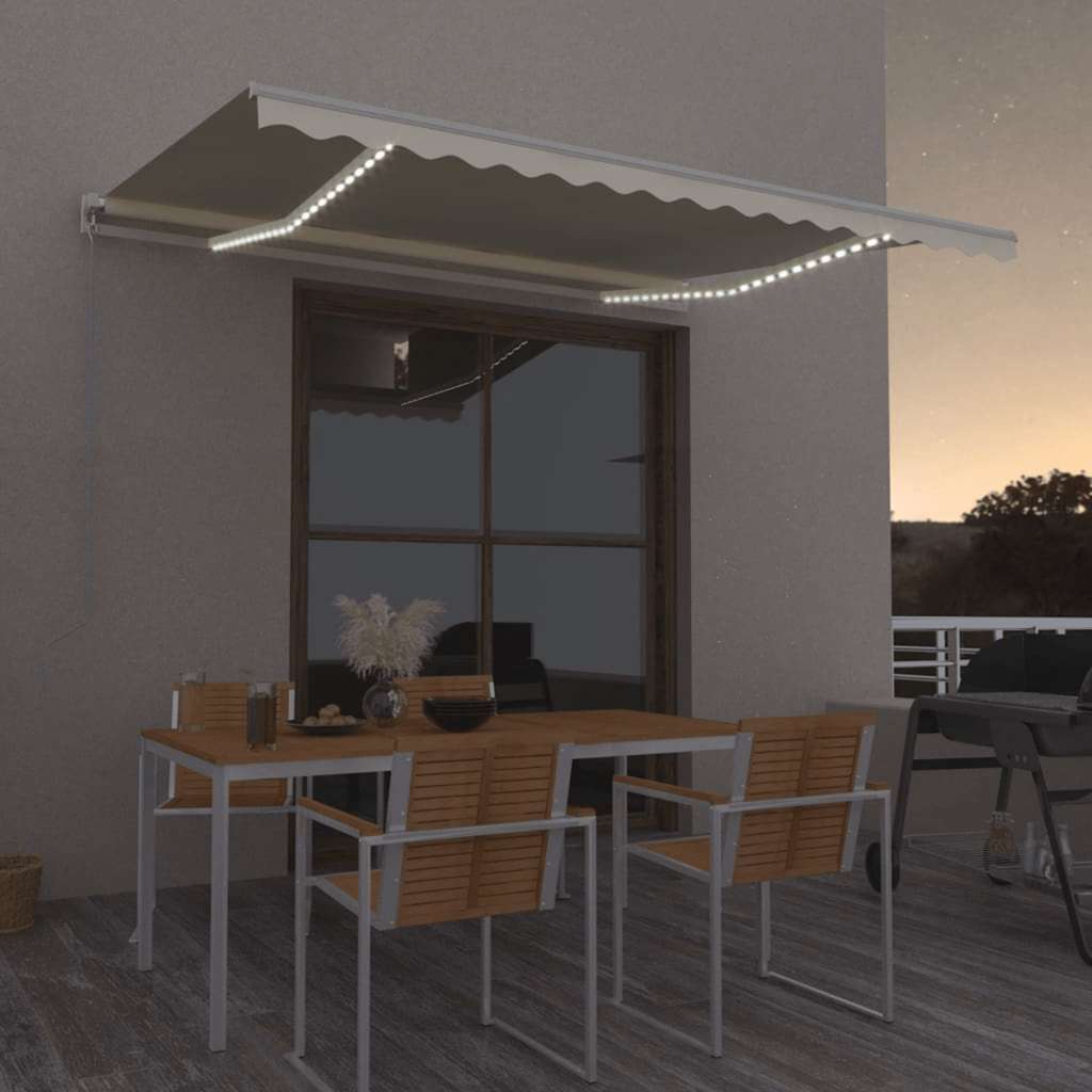 Markis Manuellt Infällbar Med Leds