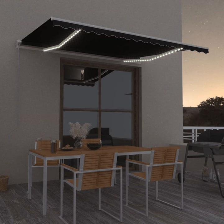 Markis Manuellt Infällbar Med Leds