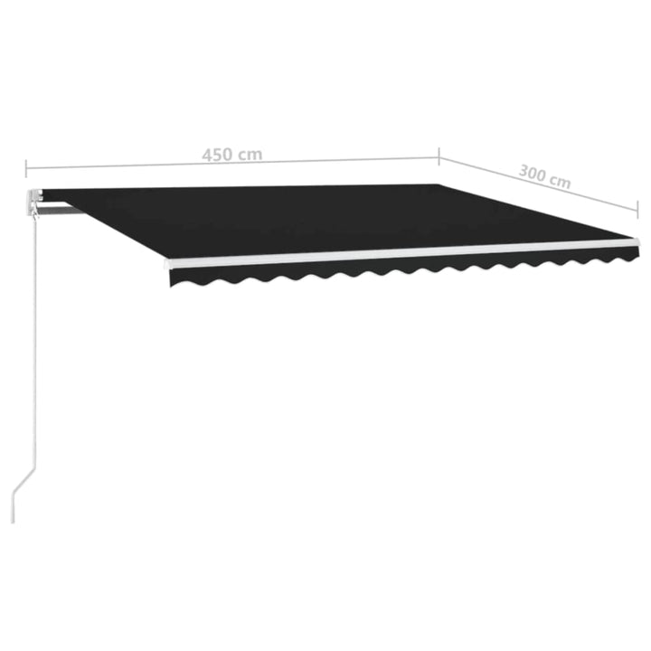 Markis Manuellt Infällbar Med Led