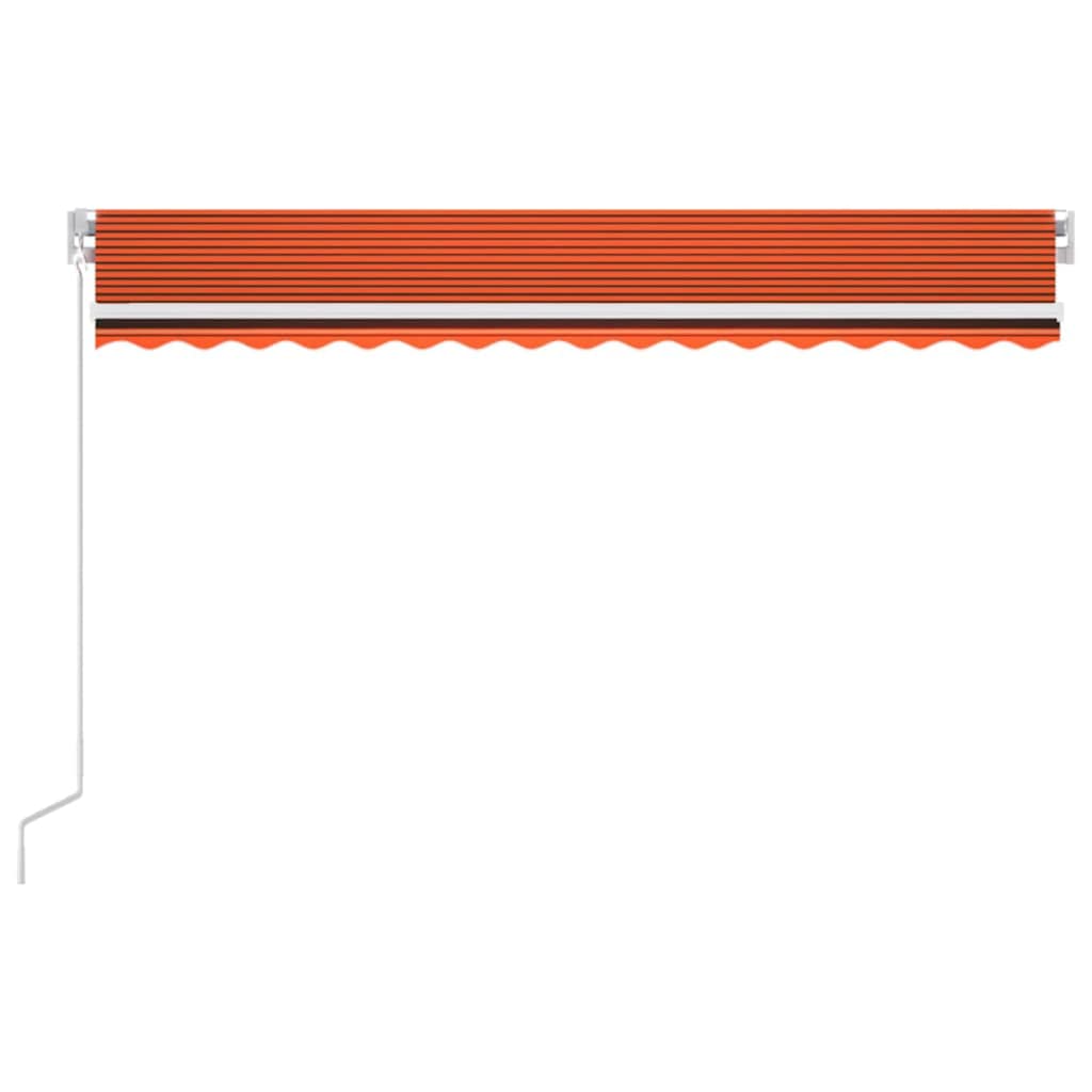Automatisk Markis Med Vindsensor &amp; Led Orange/Brun