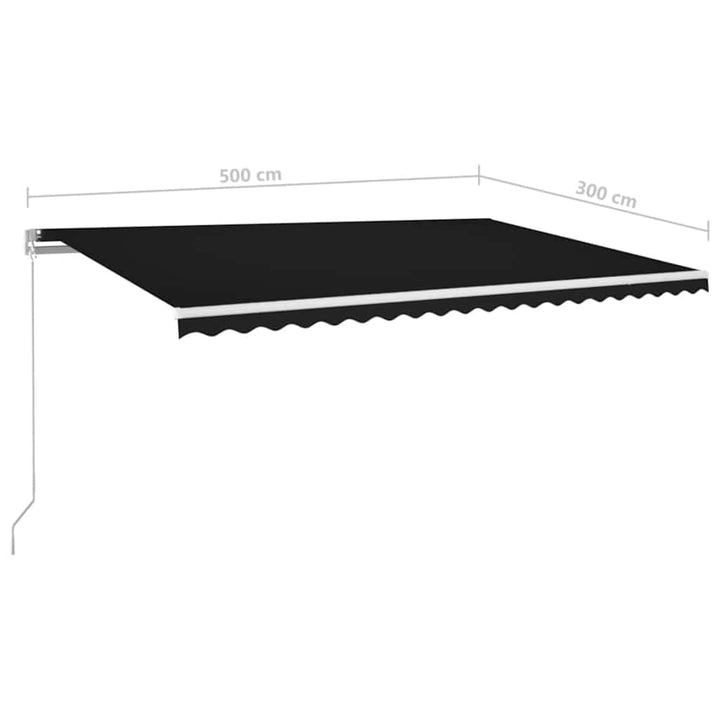 Markis Manuellt Infällbar Med Led