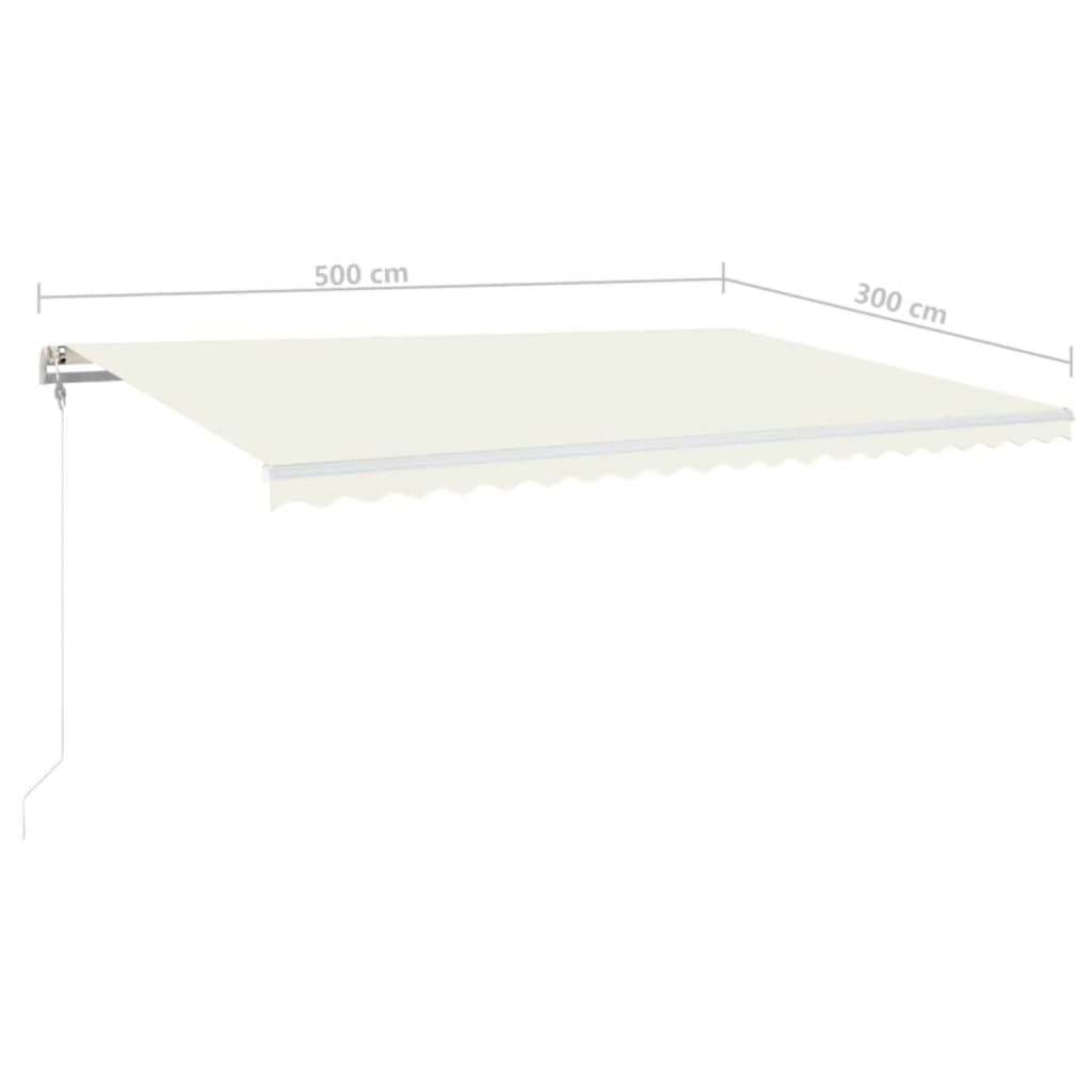 Automatisk Markis Med Vindsensor &amp; Led Gräddvit