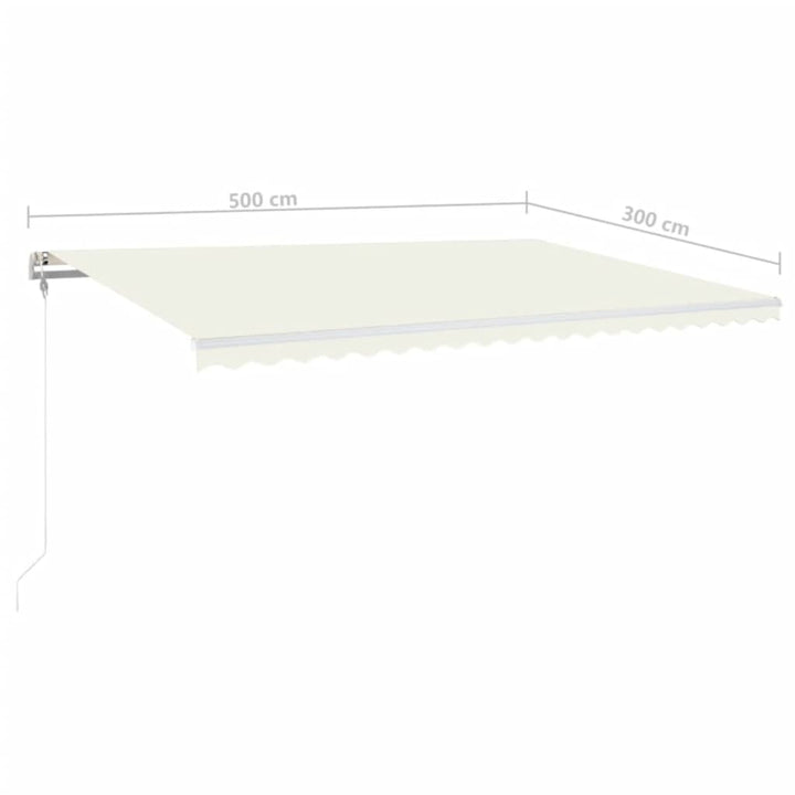 Automatisk Markis Med Vindsensor &amp; Led Gräddvit