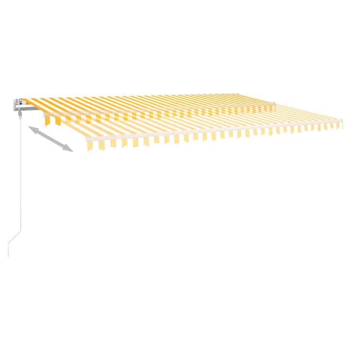 Automatisk Markis Med Vindsensor &amp; Led Gul/Vit