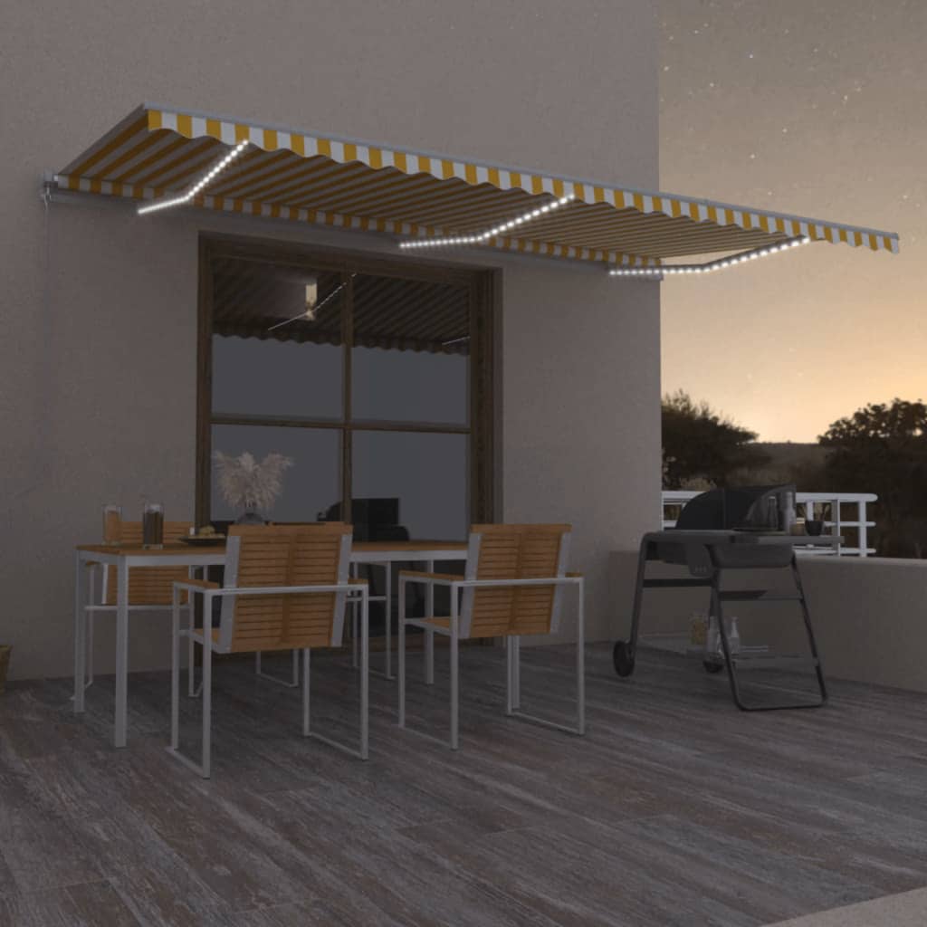Markis Manuellt Infällbar Med Leds