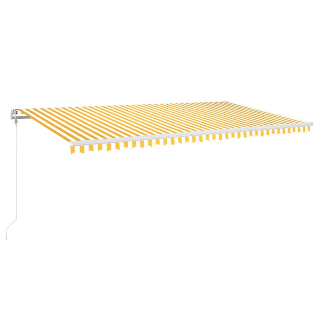 Automatisk Markis Med Vindsensor &amp; Led Gul/Vit
