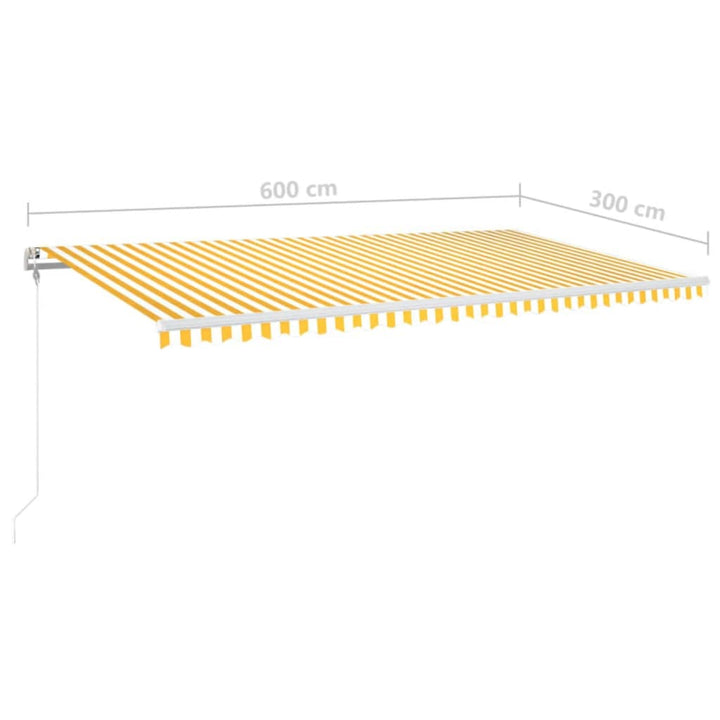 Automatisk Markis Med Vindsensor &amp; Led Gul/Vit
