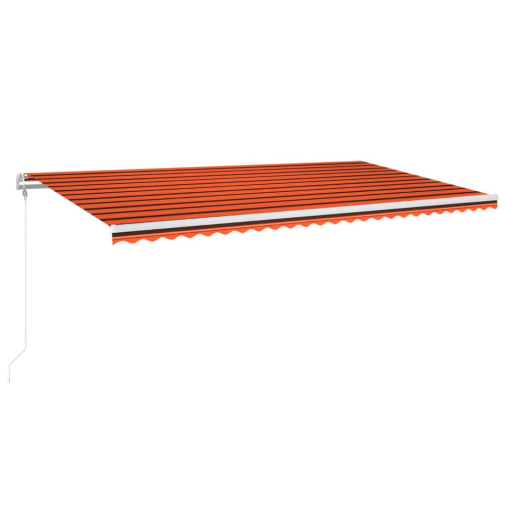 Automatisk Markis Med Vindsensor &amp; Led Orange/Brun