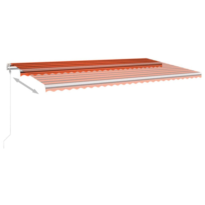 Automatisk Markis Med Vindsensor &amp; Led Orange/Brun