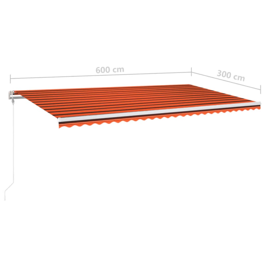 Automatisk Markis Med Vindsensor &amp; Led Orange/Brun