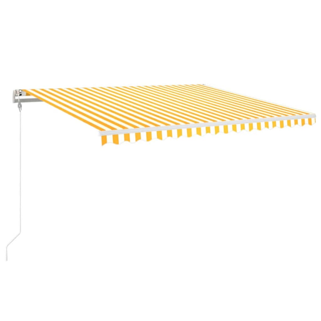 Automatisk Markis Med Vindsensor & Led Gul/Vit