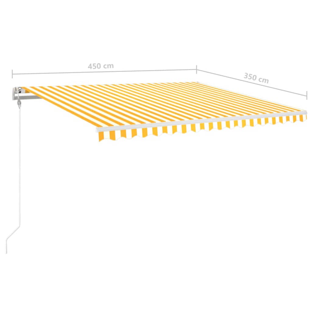 Automatisk Markis Med Vindsensor &amp; Led Gul/Vit